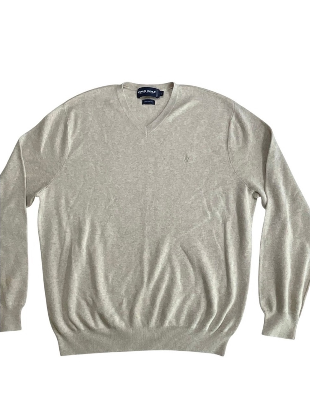 Polo golf by Ralph Lauren Men’s V-Neck Sweater in Light Beige XL